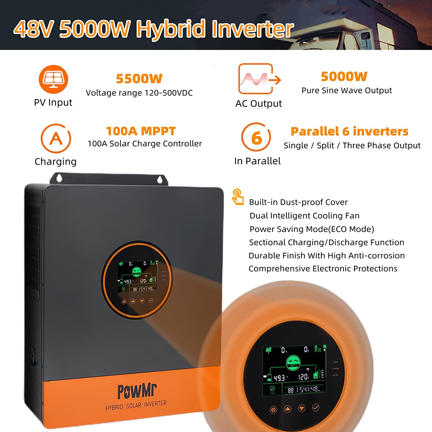 5.2KW Single Phase 120V 110V A – обзор и цена Mppt Charge Controller