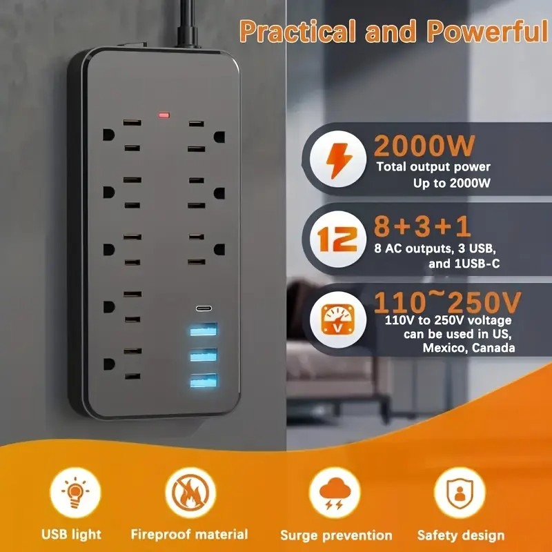US Power Strip Surge Protector – обзор и цена Ac Surge Protector