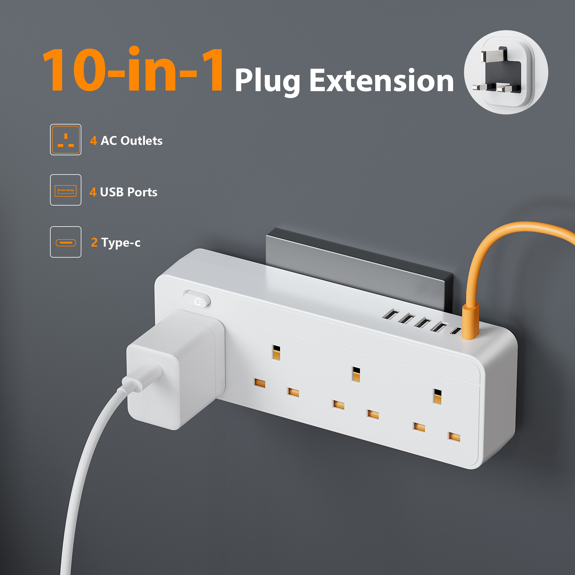10-in-1 British Standard Power – обзор и цена Ac Surge Protector