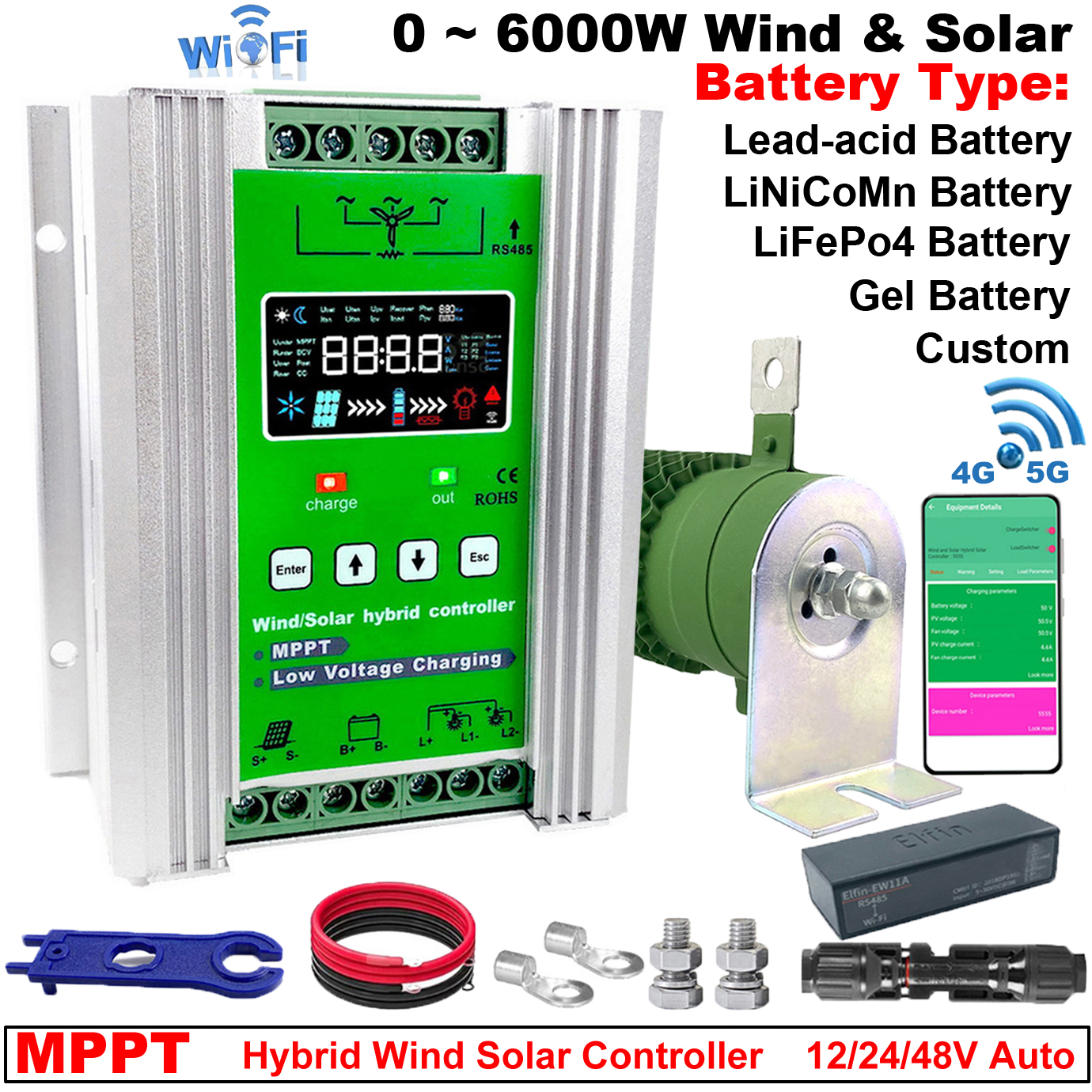 4000W MPPT Wind Solar Hybrid C – обзор и цена Mppt Charge Controller