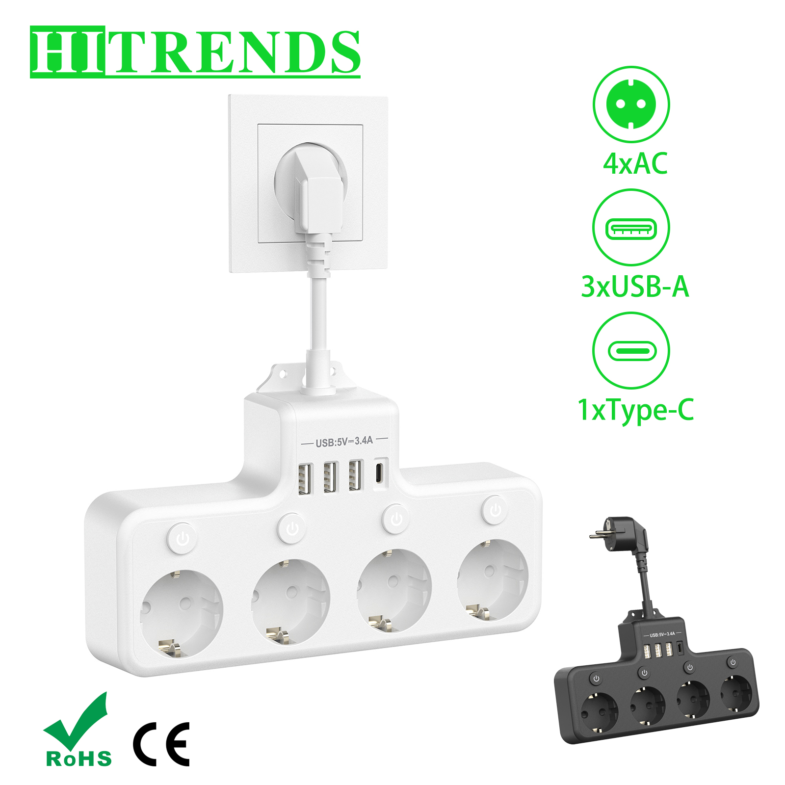 EU Plug Power Strip Multiple S – обзор и цена Ac Surge Protector