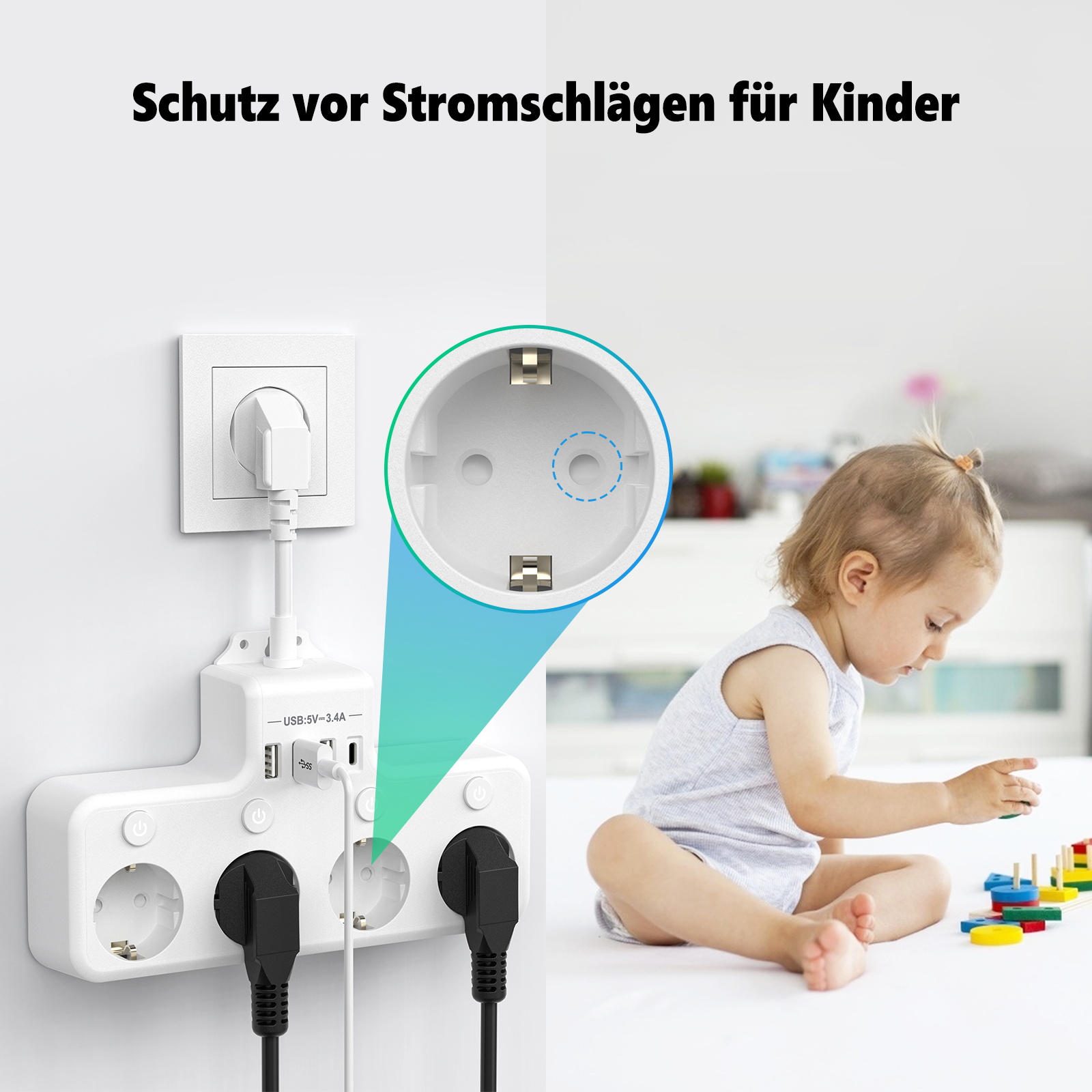 EU Plug Power Strip Multiple S – обзор и цена Ac Surge Protector